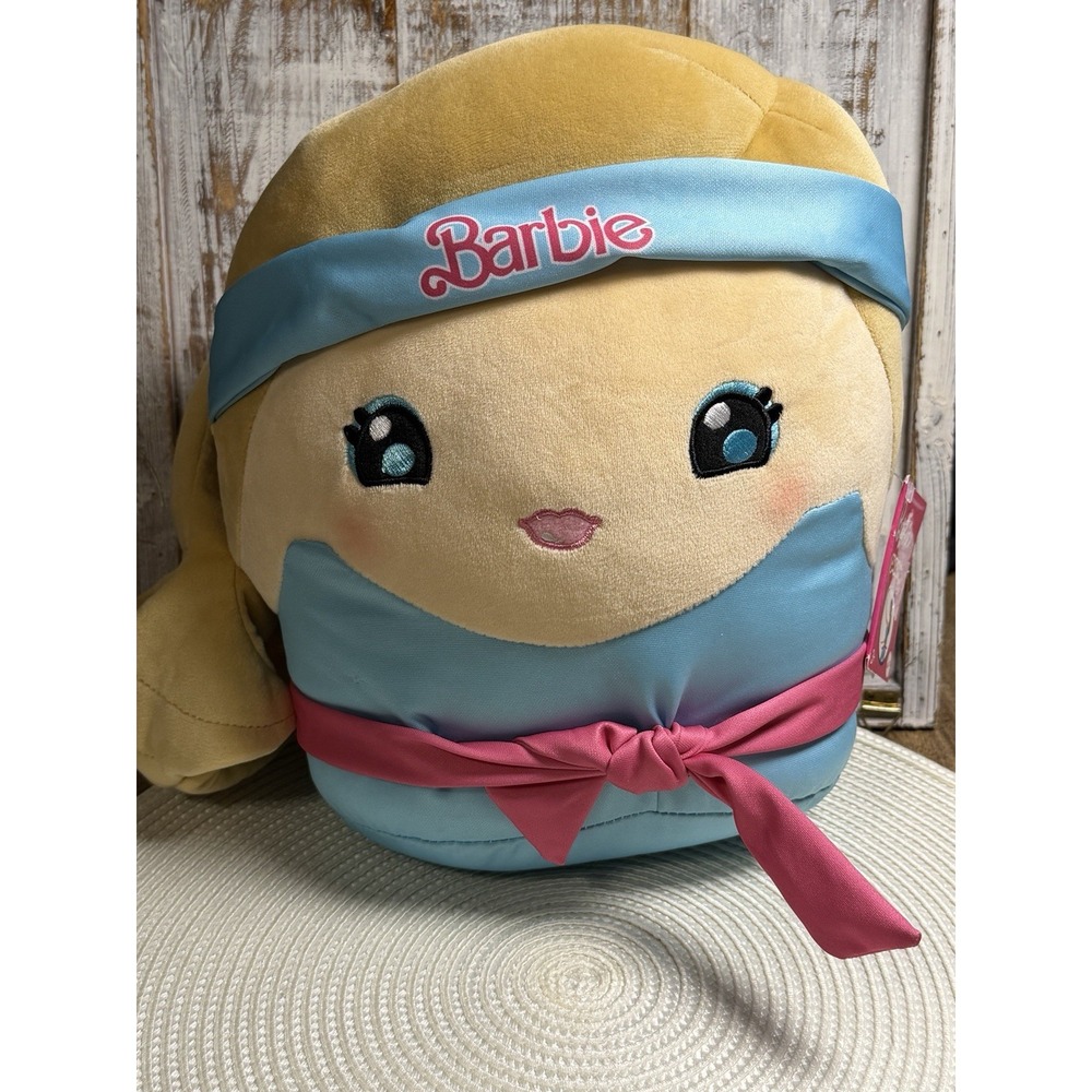 NWT Barbie Cuutopia 10" 80's Workout Blue With Headband‎ + Pink Belt Plush Toy